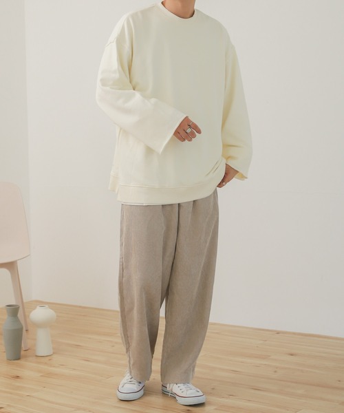 SENSE OF PLACE by URBAN RESEARCH（センスオブプレイスバイアーバンリサーチ）の「『UR TECH』エクストラルーズケミカルスウェット（スウェット・メンズ・ブラック/パープル/アイボリー・MEDIUM/LARGE）」の19枚目の写真