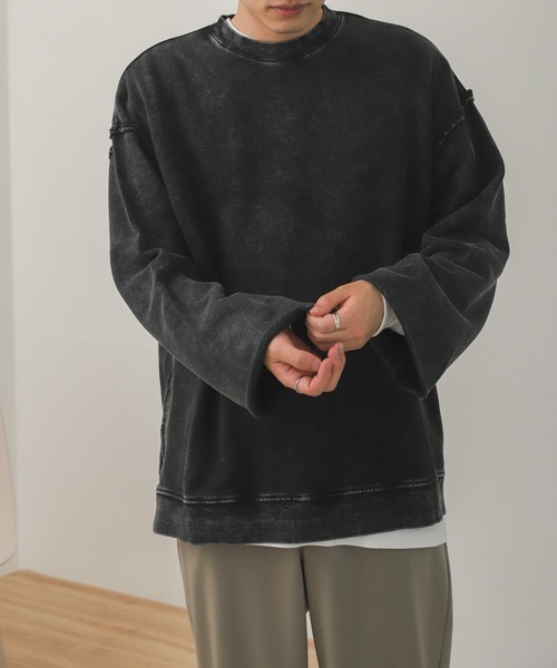 SENSE OF PLACE by URBAN RESEARCH（センスオブプレイスバイアーバンリサーチ）の「『UR TECH』エクストラルーズケミカルスウェット（スウェット・メンズ・ブラック/パープル/アイボリー・MEDIUM/LARGE）」の16枚目の写真