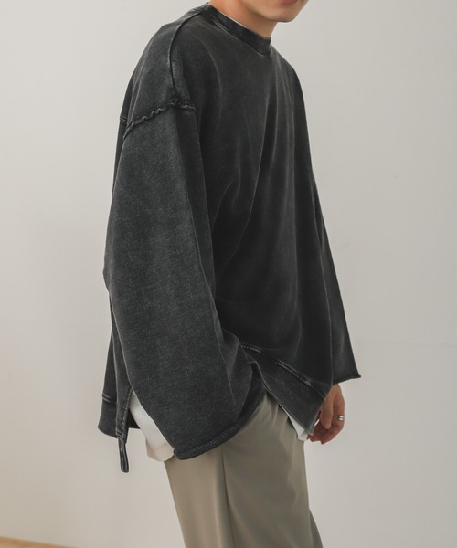 SENSE OF PLACE by URBAN RESEARCH（センスオブプレイスバイアーバンリサーチ）の「『UR TECH』エクストラルーズケミカルスウェット（スウェット・メンズ・ブラック/パープル/アイボリー・MEDIUM/LARGE）」の9枚目の写真