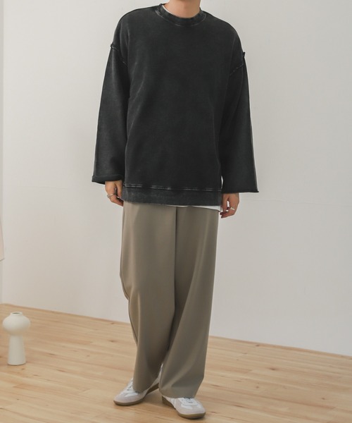 SENSE OF PLACE by URBAN RESEARCH（センスオブプレイスバイアーバンリサーチ）の「『UR TECH』エクストラルーズケミカルスウェット（スウェット・メンズ・ブラック/パープル/アイボリー・MEDIUM/LARGE）」の5枚目の写真