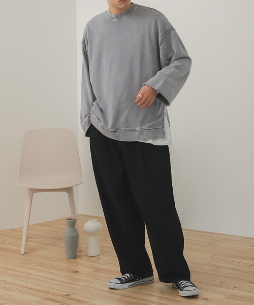 SENSE OF PLACE by URBAN RESEARCH（センスオブプレイスバイアーバンリサーチ）の「『UR TECH』エクストラルーズケミカルスウェット（スウェット・メンズ・ブラック/パープル/アイボリー・MEDIUM/LARGE）」の10枚目の写真