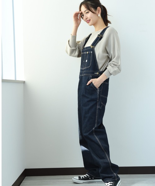 Lee(リー)の「【Lee】TAPERD OVERALL(サロペット/オーバーオール・レディース・インディゴブルー/ブルー・FREE)」の4枚目の写真