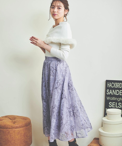 NOELA(ノエラ)の「ファートリムカラーニット(ニット/セーター・レディース・ブラウン/オフホワイト/ベージュ・フリー)」の10枚目の写真