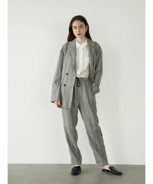 koe(コエ)の「TRチェックテーパードパンツ*(スラックス・レディース・ブラック系その他/チェック・S/M/L)」の8枚目の写真