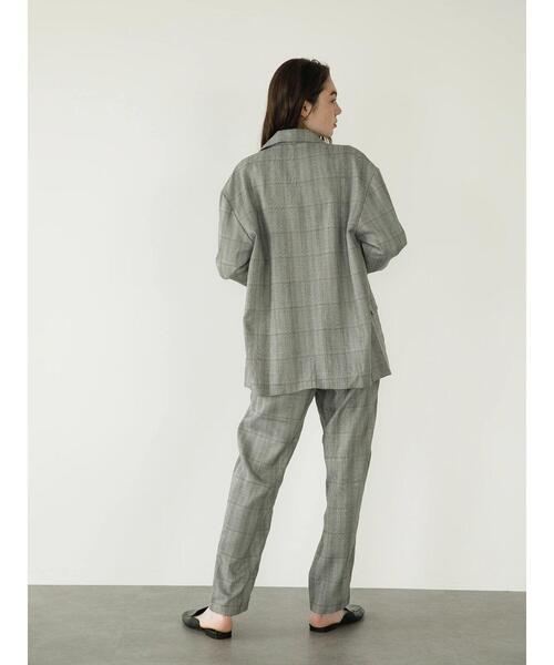 koe(コエ)の「TRチェックテーパードパンツ*(スラックス・レディース・ブラック系その他/チェック・S/M/L)」の10枚目の写真