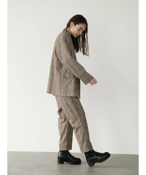 koe(コエ)の「TRチェックテーパードパンツ*(スラックス・レディース・ブラック系その他/チェック・S/M/L)」の13枚目の写真