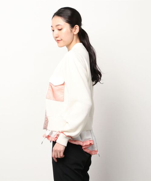 Harikae（ハリカエ）の「Harikae KNIT BLOUSON（ニット/セーター・レディース・ホワイト・SMALL）」の4枚目の写真