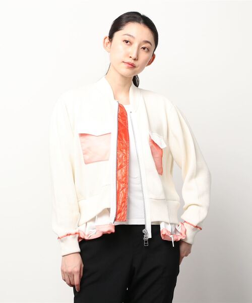 Harikae（ハリカエ）の「Harikae KNIT BLOUSON（ニット/セーター・レディース・ホワイト・SMALL）」の2枚目の写真