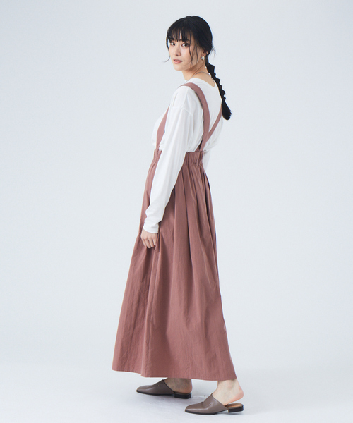 JILKY(ジルキー)の「【JILKY】ピーチギャバロングスカート◇セットアップ対応(スカート・レディース・ブラック/ピンク/グレイッシュベージュ・M)」の3枚目の写真