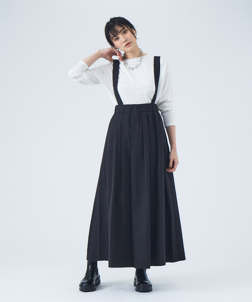 JILKY(ジルキー)の「【JILKY】ピーチギャバロングスカート◇セットアップ対応(スカート・レディース・ブラック/ピンク/グレイッシュベージュ・M)」の1枚目の写真