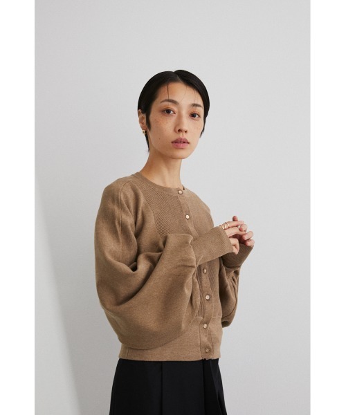 STYLEMIXER（スタイルミキサー）の「ボリュームスリーブカーディガン（カーディガン/ボレロ・レディース・イエロー系その他/ライトブラウン/ブラック・FREE）」の4枚目の写真