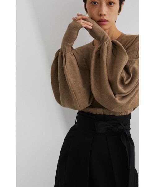 STYLEMIXER（スタイルミキサー）の「ボリュームスリーブカーディガン（カーディガン/ボレロ・レディース・イエロー系その他/ライトブラウン/ブラック・FREE）」の16枚目の写真