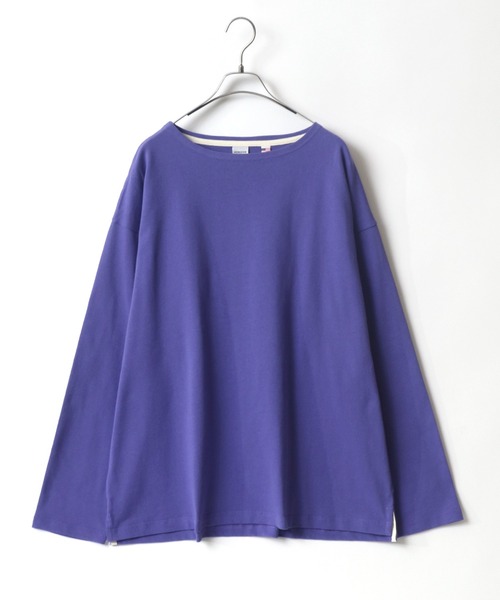 ANPAS(アンパス)の「USA cotton Wide Silhouette Basque Shirt/USAコットン ワイドシルエット バスクシャツ(Tシャツ/カットソー・メンズ・ダークグリーン/ホワイト×ブラック/ネイビー/ホワイト×ネイビー/ブラック/サックスブルー/チャコールグレー/オフホワイト/ベージュ系その他/ブルー系その他/グレイッシュベージュ/ネイビー系/オレンジ系その他/チャコールグレー×パープル/グリーン系その他/パープル・L/M)」の15枚目の写真