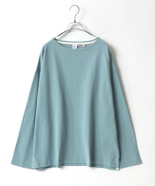 ANPAS(アンパス)の「USA cotton Wide Silhouette Basque Shirt/USAコットン ワイドシルエット バスクシャツ(Tシャツ/カットソー・メンズ・ダークグリーン/ホワイト×ブラック/ネイビー/ホワイト×ネイビー/ブラック/サックスブルー/チャコールグレー/オフホワイト/ベージュ系その他/ブルー系その他/グレイッシュベージュ/ネイビー系/オレンジ系その他/チャコールグレー×パープル/グリーン系その他/パープル・L/M)」の10枚目の写真