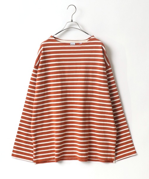 ANPAS(アンパス)の「USA cotton Wide Silhouette Basque Shirt/USAコットン ワイドシルエット バスクシャツ(Tシャツ/カットソー・メンズ・ダークグリーン/ホワイト×ブラック/ネイビー/ホワイト×ネイビー/ブラック/サックスブルー/チャコールグレー/オフホワイト/ベージュ系その他/ブルー系その他/グレイッシュベージュ/ネイビー系/オレンジ系その他/チャコールグレー×パープル/グリーン系その他/パープル・L/M)」の16枚目の写真