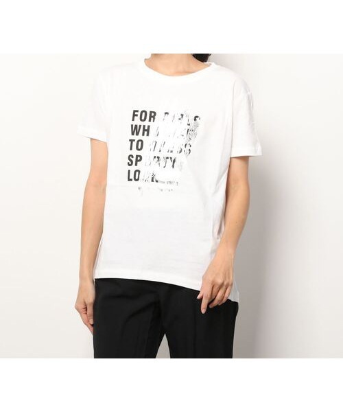DIMENSIONE danza(ディメンシオーネ ダンツァ)の「プリントTシャツ(Tシャツ/カットソー・レディース・オフホワイト/ブラック・X-SMALL/SMALL)」の2枚目の写真