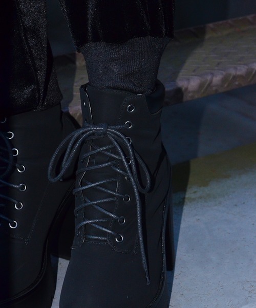 babyShoop（ベイビーシュープ）の「ベロア刺繍ロゴロングパンツ（その他パンツ・レディース・ベージュ/パープル/ブラウン/ネイビー/ブラック・FREE）」の8枚目の写真