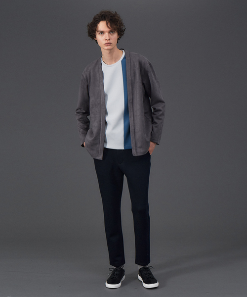 ABAHOUSE GRAY(アバハウスグレイ)の「ポンチ ストライプ 切替 長袖 Tシャツ(Tシャツ/カットソー・メンズ・ホワイト/ブラック/グレイッシュベージュ・46/48)」の11枚目の写真