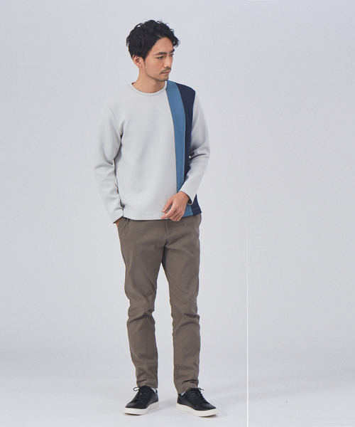 ABAHOUSE GRAY(アバハウスグレイ)の「ポンチ ストライプ 切替 長袖 Tシャツ(Tシャツ/カットソー・メンズ・ホワイト/ブラック/グレイッシュベージュ・46/48)」の22枚目の写真