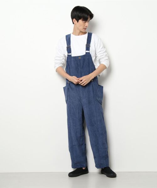 チャイハネ(チャイハネ)の「【チャイハネ】キリム柄刺繍コーデュロイMEN'Sサロペット(サロペット/オーバーオール・メンズ・パープル/ブラウン・FREE)」の4枚目の写真