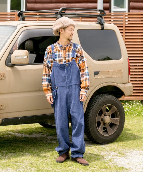 チャイハネ(チャイハネ)の「【チャイハネ】キリム柄刺繍コーデュロイMEN'Sサロペット(サロペット/オーバーオール・メンズ・パープル/ブラウン・FREE)」の7枚目の写真