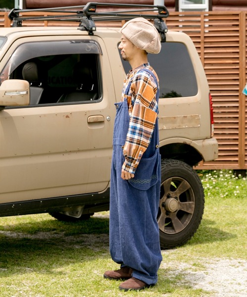 チャイハネ(チャイハネ)の「【チャイハネ】キリム柄刺繍コーデュロイMEN'Sサロペット(サロペット/オーバーオール・メンズ・パープル/ブラウン・FREE)」の8枚目の写真