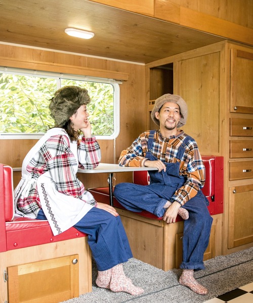 チャイハネ(チャイハネ)の「【チャイハネ】キリム柄刺繍コーデュロイMEN'Sサロペット(サロペット/オーバーオール・メンズ・パープル/ブラウン・FREE)」の10枚目の写真