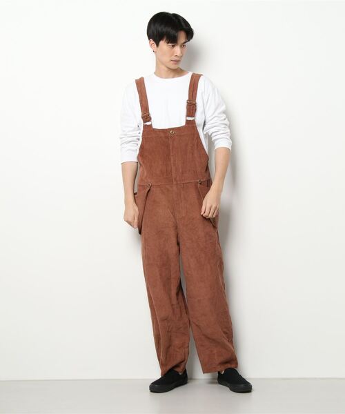 チャイハネ(チャイハネ)の「【チャイハネ】キリム柄刺繍コーデュロイMEN'Sサロペット(サロペット/オーバーオール・メンズ・パープル/ブラウン・FREE)」の9枚目の写真