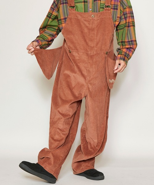 チャイハネ(チャイハネ)の「【チャイハネ】キリム柄刺繍コーデュロイMEN'Sサロペット(サロペット/オーバーオール・メンズ・パープル/ブラウン・FREE)」の15枚目の写真
