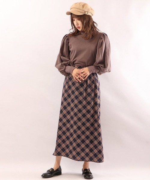 Brownie(ブラウニー)の「Brownie ボリュームスリーブBACKリボンプルオーバー(Tシャツ/カットソー・レディース・ダークブラウン/オリーブ/キャメル/グレイッシュベージュ・FREE)」の9枚目の写真