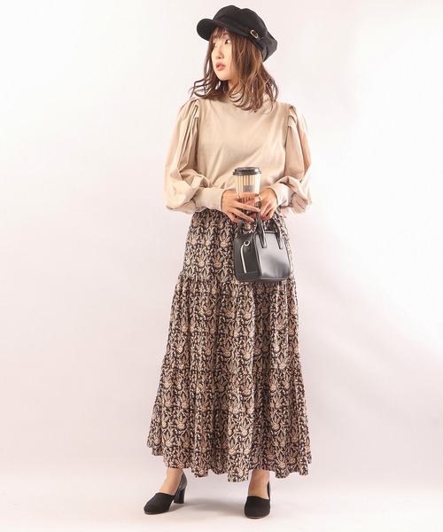 Brownie(ブラウニー)の「Brownie ボリュームスリーブBACKリボンプルオーバー(Tシャツ/カットソー・レディース・ダークブラウン/オリーブ/キャメル/グレイッシュベージュ・FREE)」の14枚目の写真
