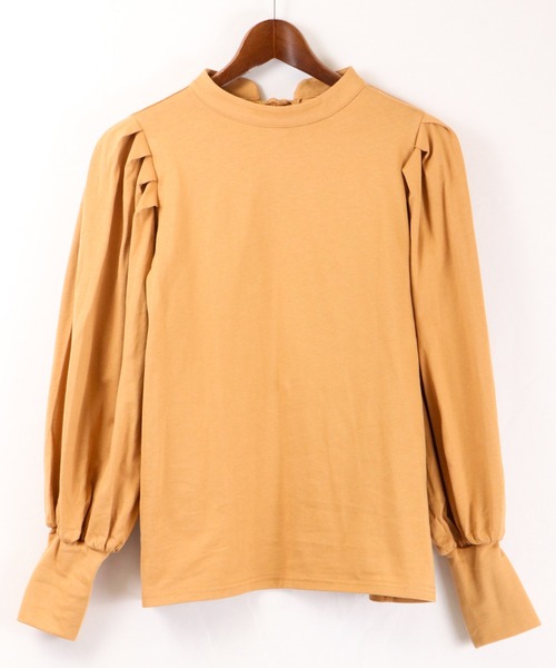 Brownie(ブラウニー)の「Brownie ボリュームスリーブBACKリボンプルオーバー(Tシャツ/カットソー・レディース・ダークブラウン/オリーブ/キャメル/グレイッシュベージュ・FREE)」の17枚目の写真