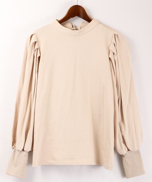 Brownie(ブラウニー)の「Brownie ボリュームスリーブBACKリボンプルオーバー(Tシャツ/カットソー・レディース・ダークブラウン/オリーブ/キャメル/グレイッシュベージュ・FREE)」の10枚目の写真