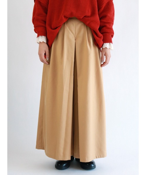 Samansa Mos2（サマンサ モスモス）の「柄アソートワイドパンツ（その他パンツ・レディース・ブラック/ベージュ/ブラウン/カーキ/チャコール・ﾌﾘ-）」の5枚目の写真