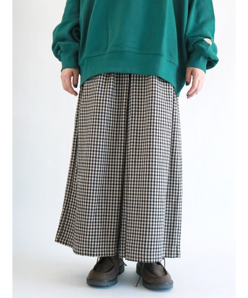 Samansa Mos2（サマンサ モスモス）の「柄アソートワイドパンツ（その他パンツ・レディース・ブラック/ベージュ/ブラウン/カーキ/チャコール・ﾌﾘ-）」の4枚目の写真