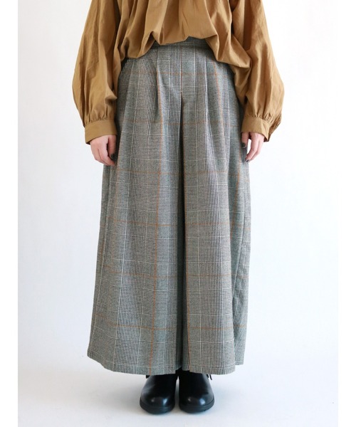 Samansa Mos2（サマンサ モスモス）の「柄アソートワイドパンツ（その他パンツ・レディース・ブラック/ベージュ/ブラウン/カーキ/チャコール・ﾌﾘ-）」の2枚目の写真