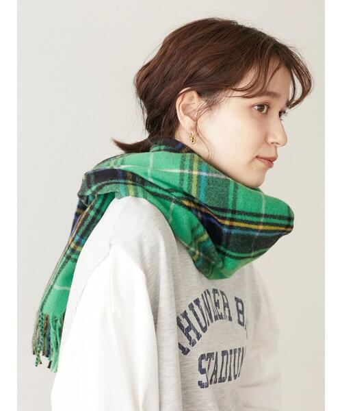 Green　Parks（グリーンパークス）の「カシミアライクチェックストール＊（ストール/ショール・レディース・ブルー/レッド/グリーン/ベージュ/ピンク/イエロー/オレンジ/サックスブルー・FREE）」の14枚目の写真
