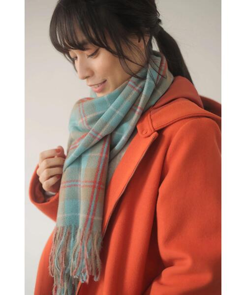 Green　Parks（グリーンパークス）の「カシミアライクチェックストール＊（ストール/ショール・レディース・ブルー/レッド/グリーン/ベージュ/ピンク/イエロー/オレンジ/サックスブルー・FREE）」の15枚目の写真