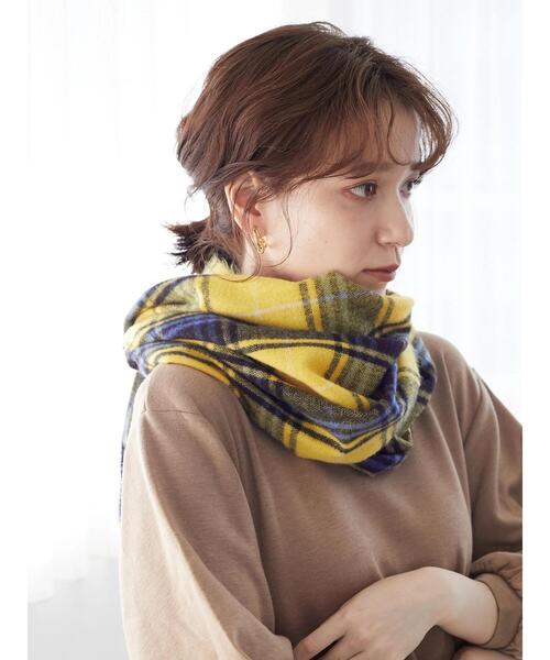 Green　Parks（グリーンパークス）の「カシミアライクチェックストール＊（ストール/ショール・レディース・ブルー/レッド/グリーン/ベージュ/ピンク/イエロー/オレンジ/サックスブルー・FREE）」の18枚目の写真