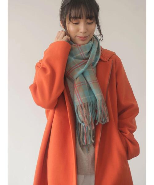 Green　Parks（グリーンパークス）の「カシミアライクチェックストール＊（ストール/ショール・レディース・ブルー/レッド/グリーン/ベージュ/ピンク/イエロー/オレンジ/サックスブルー・FREE）」の20枚目の写真