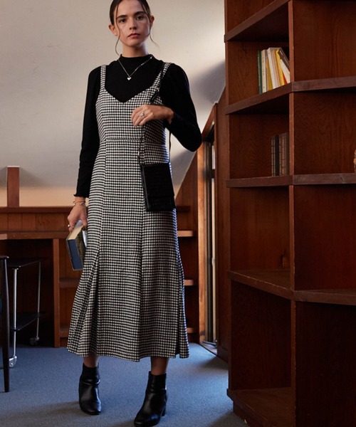 Cheek（チーク）の「マーメイドジャンスカ（ジャンパースカート・レディース・ブラウン/ホワイト×ブラック/グレー・MEDIUM）」の8枚目の写真