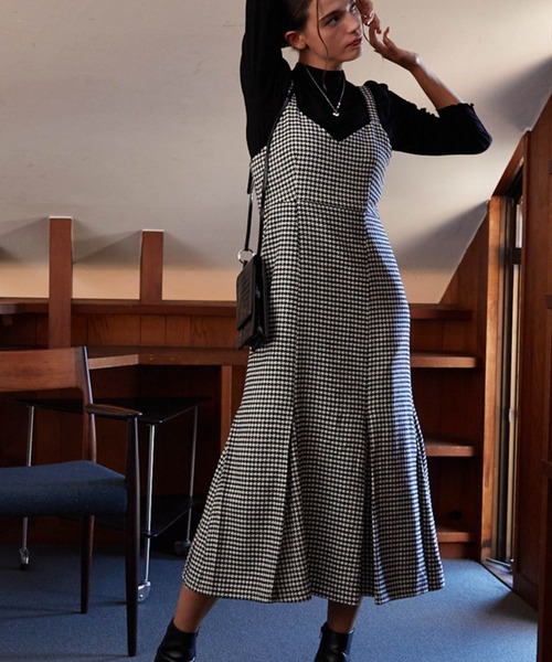 Cheek（チーク）の「マーメイドジャンスカ（ジャンパースカート・レディース・ブラウン/ホワイト×ブラック/グレー・MEDIUM）」の21枚目の写真