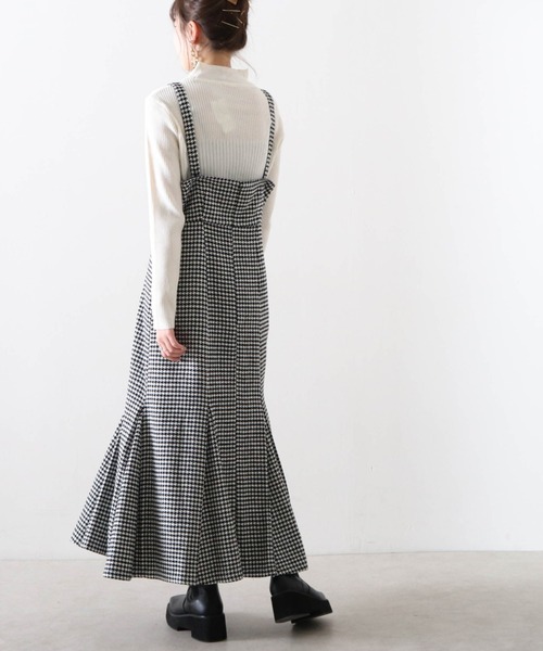 Cheek（チーク）の「マーメイドジャンスカ（ジャンパースカート・レディース・ブラウン/ホワイト×ブラック/グレー・MEDIUM）」の18枚目の写真