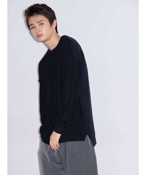 COTORICA（コトリカ）の「フロントスイッチニット（ニット/セーター・メンズ・ベージュ/ブラック・LARGE/MEDIUM）」の15枚目の写真