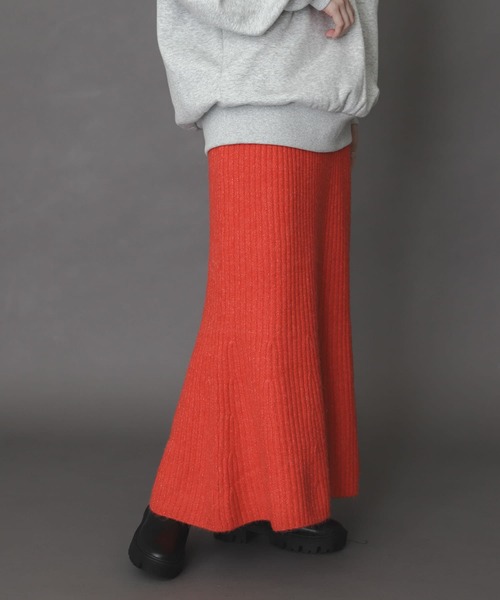 SENSE OF PLACE by URBAN RESEARCH（センスオブプレイスバイアーバンリサーチ）の「ニットマーメイドスカート（スカート・レディース・ライトブルー/ブラック/レッド・ONE）」の7枚目の写真