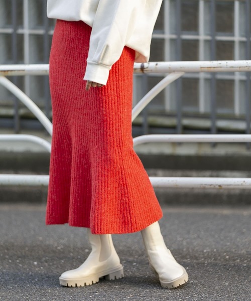 SENSE OF PLACE by URBAN RESEARCH（センスオブプレイスバイアーバンリサーチ）の「ニットマーメイドスカート（スカート・レディース・ライトブルー/ブラック/レッド・ONE）」の13枚目の写真