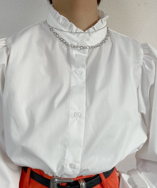 nemne store(ネンネストア)の「アソートフリルハイネックシャツ(シャツ/ブラウス・レディース・オフホワイト/グリーン系その他・フリー)」の10枚目の写真
