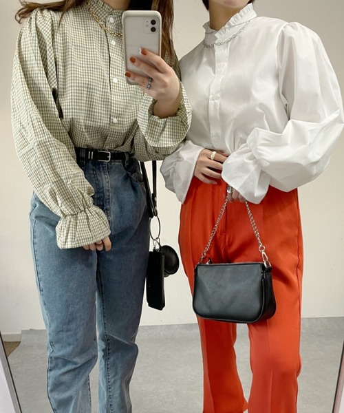 nemne store(ネンネストア)の「アソートフリルハイネックシャツ(シャツ/ブラウス・レディース・オフホワイト/グリーン系その他・フリー)」の12枚目の写真