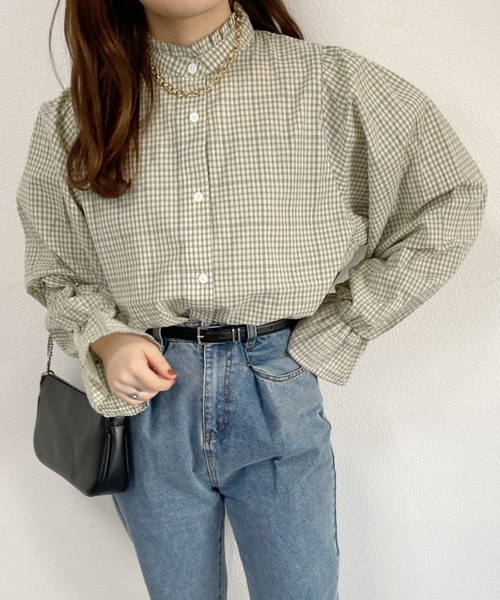 nemne store(ネンネストア)の「アソートフリルハイネックシャツ(シャツ/ブラウス・レディース・オフホワイト/グリーン系その他・フリー)」の14枚目の写真