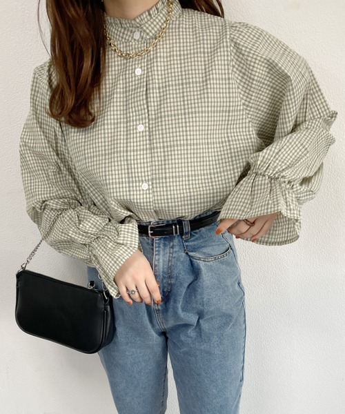 nemne store(ネンネストア)の「アソートフリルハイネックシャツ(シャツ/ブラウス・レディース・オフホワイト/グリーン系その他・フリー)」の15枚目の写真